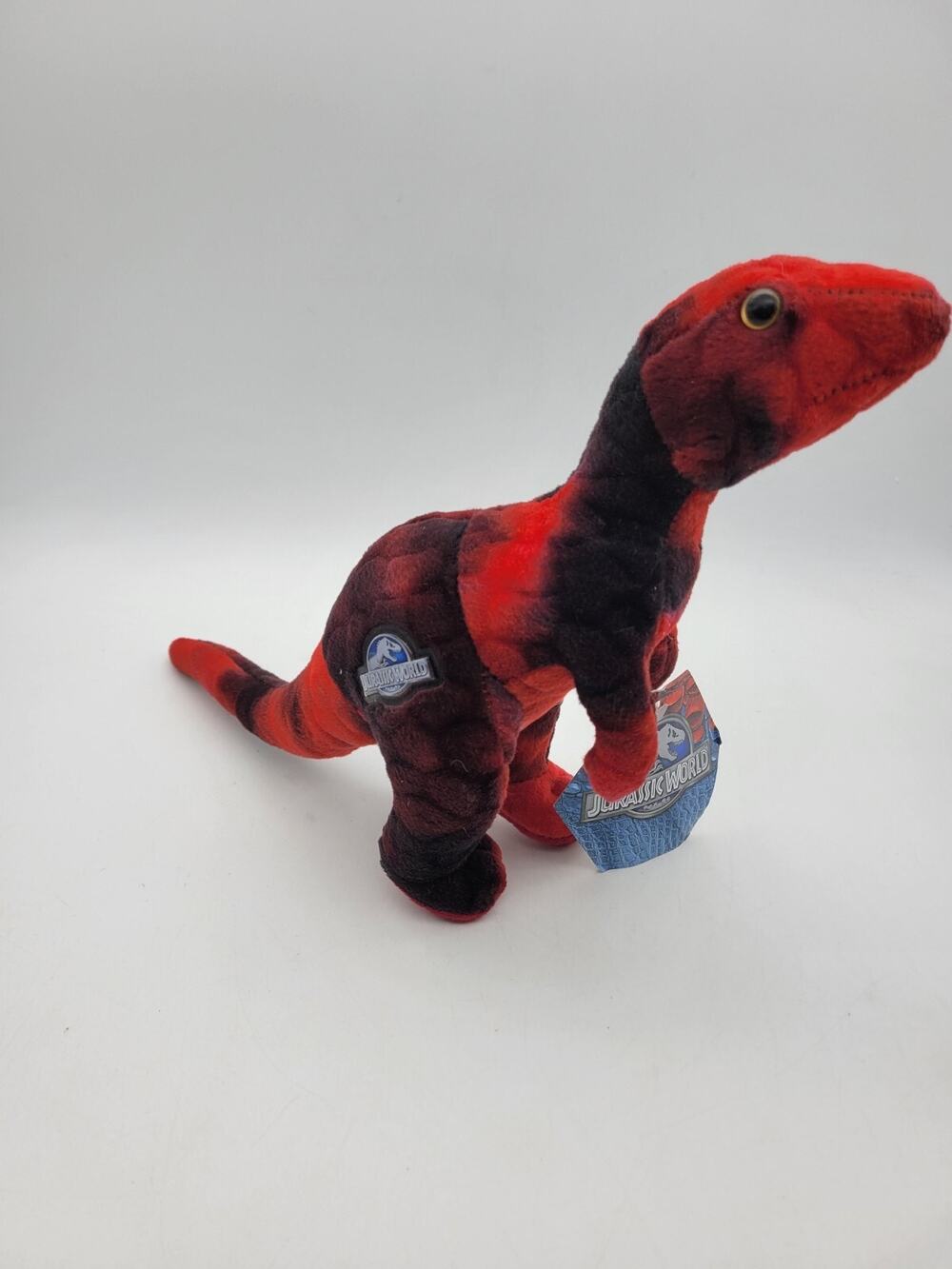 Jurassic World Dinosaur 8" Inch Plush Red and Black Raptor Velociraptor Stuffed